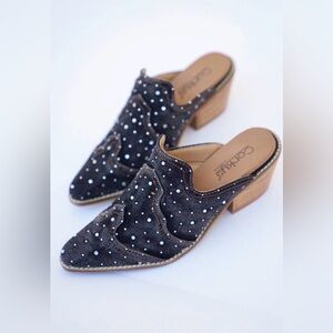 Corkys Studded Denim Mules